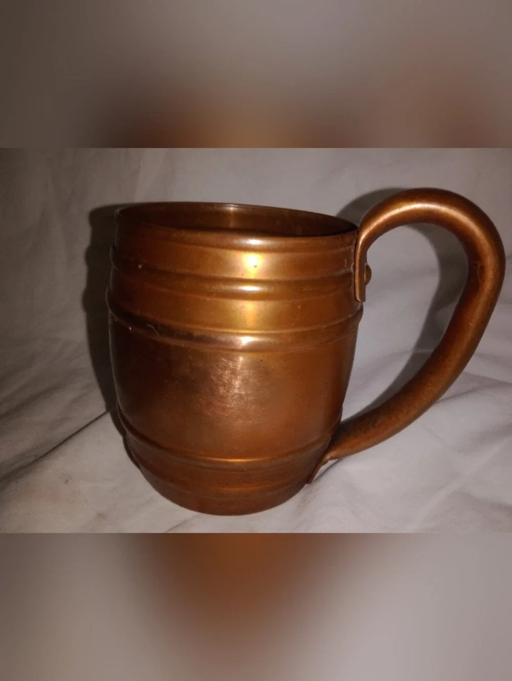 Vintage Copper Barrel Drink Mug Cup Cavalier by Natural Silver 3 1/2
